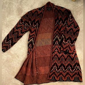 Lucky Brand Aztec Chevron Cardigan Red and Black